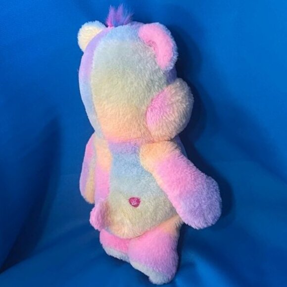 CARE BEARS TOGETHERNESS TIE - DYE RAINBOW PLUSH BEAR / BASIC FUN STUFFED ANIMAL - Picture 15 of 16